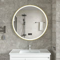 Smart spiegel rond 80cm gouden frame met led verlichting, anti-condens en wifi