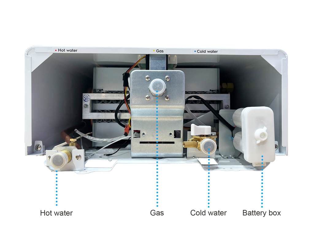 EcoTherm Electronische geiser Digitaal 14L Low Nox Propaan open kamer
