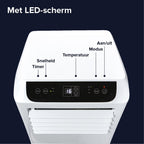 Mobiele airco Wifi ontvochtigen en ventileren met raamafdichting en luchtreiniger 9000btu