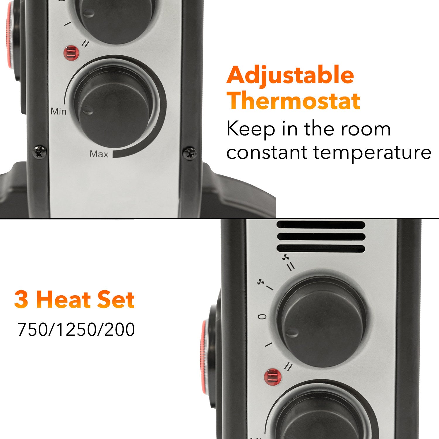 Elektrische Kachel Timer en Vermogen Instelbaar 2000W