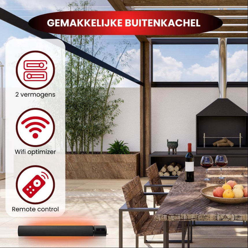 QH - Infrarood Terrasverwarmer Caleo Wifi 3000W