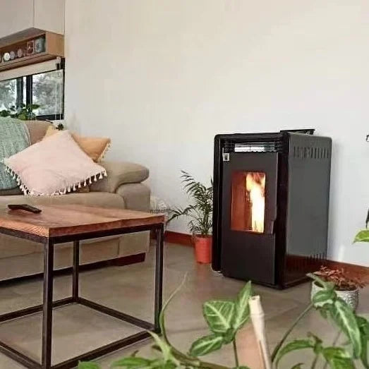 Pelletkachel - 13.1kW - voor 80-100 m2 - 5 niveaus - timer - CR04 Black