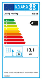Pelletkachel - 13.1kW - voor 80-100 m2 - 5 niveaus - timer - CR04 Black