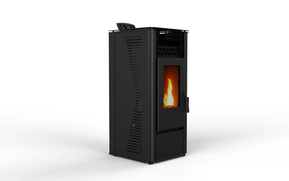 Pelletkachel - 9.6 kW 80 -90 m² - 5 niveaus - timer - KM1009A - Black