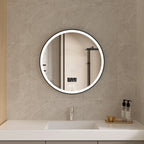 Smart spiegel rond 100cm zwart frame met led verlichting, anti-condens en wifi