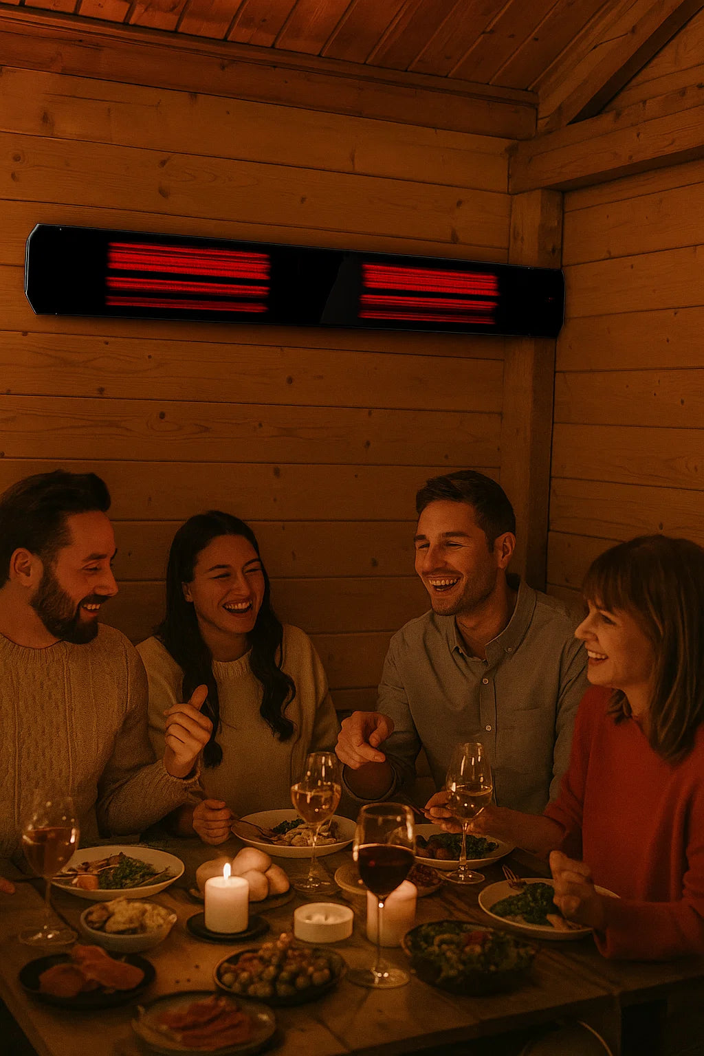 Infrarood terrasverwarmer Calore black heater instelbaar met 1600 - 3200Watt