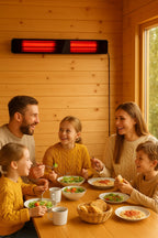 Infrarood terrasverwarmer Calore black heater instelbaar met 1600 - 3200Watt