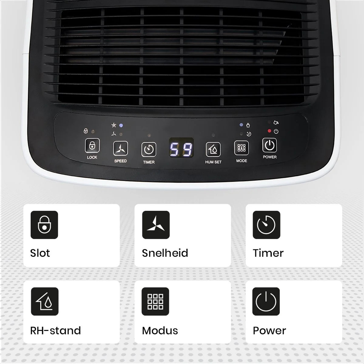Slimme luchtontvochtiger compact 12 Liter Wifi met carbon filter