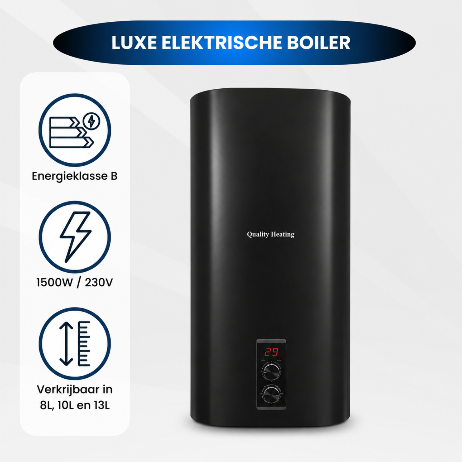 50 Liter QH dual elektrische boiler met digitale bediening 