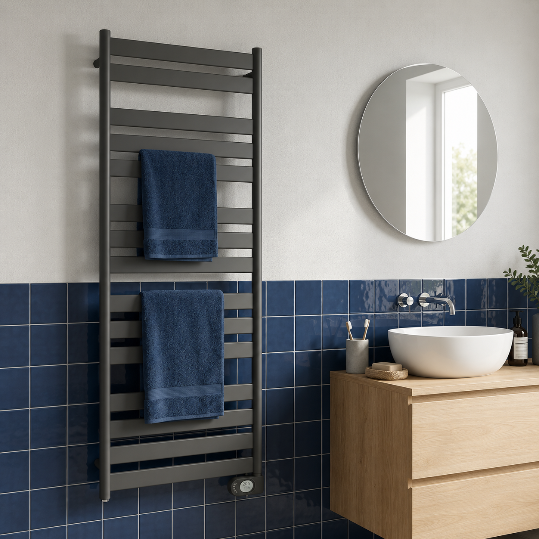 Adax Wave elektrische handdoekradiator 300 - 750Watt Black