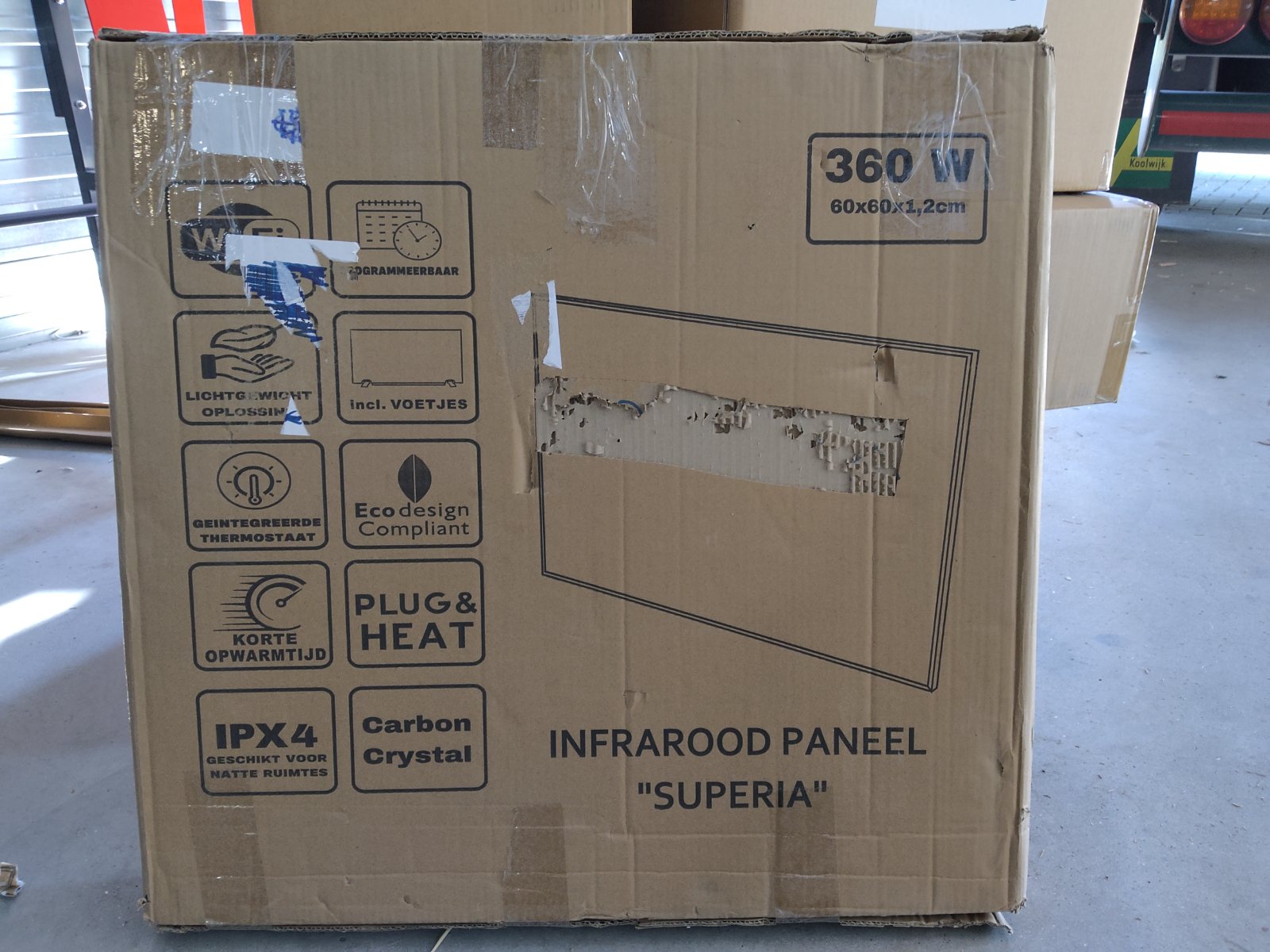 Tweedekans - QH-SP Wifi remote control verplaatsbaar infraroodpaneel 350, 450 en 700Watt - 350Watt 60 x 50 cm