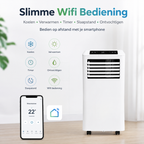 Mobiele airco Wifi ontvochtigen en ventileren met raamafdichting en luchtreiniger 9000btu