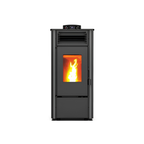 Pelletkachel - 7.7 kW 70-80 m2 - 5 niveaus - timer - KM0805A - Black