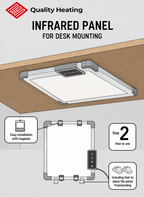 Infrarood verwarming voor bureau - 215 watt - 60 x 60 cm
