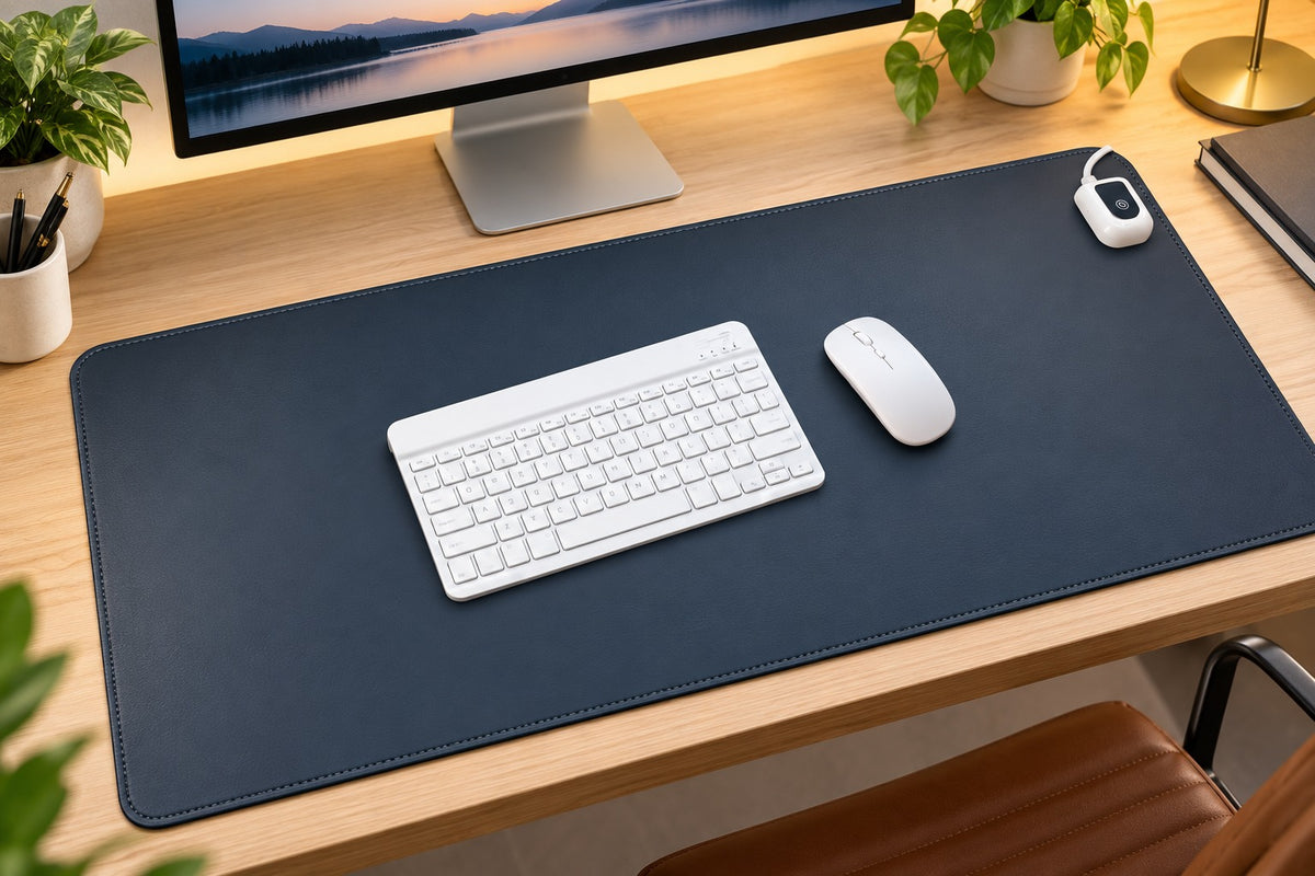 QH-BV Serie infrarood bureau-onderlegger zwart 40 x 80 cm vermogen instelbaar