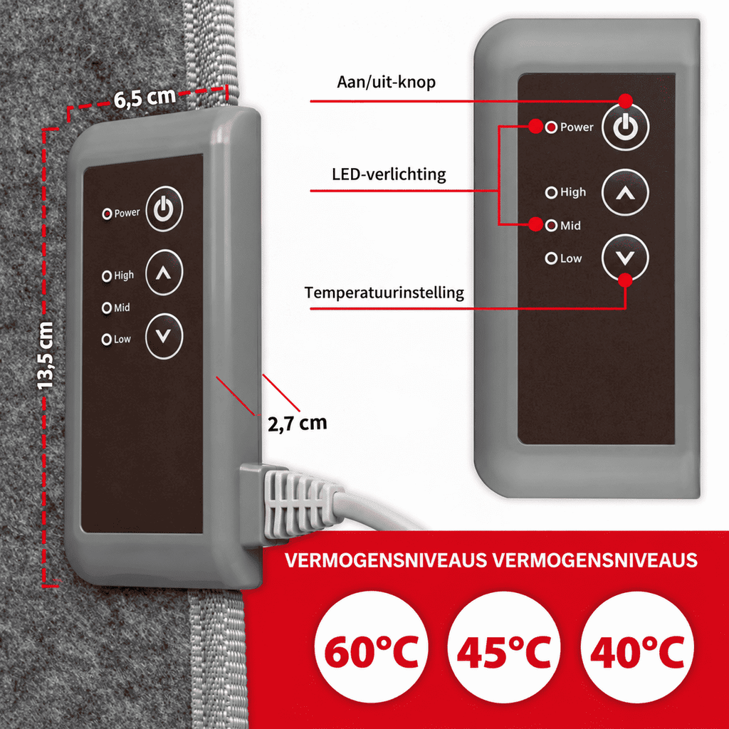 Vouwbaar mobiel infraroodpaneel met 3 warmtestanden - 165W
