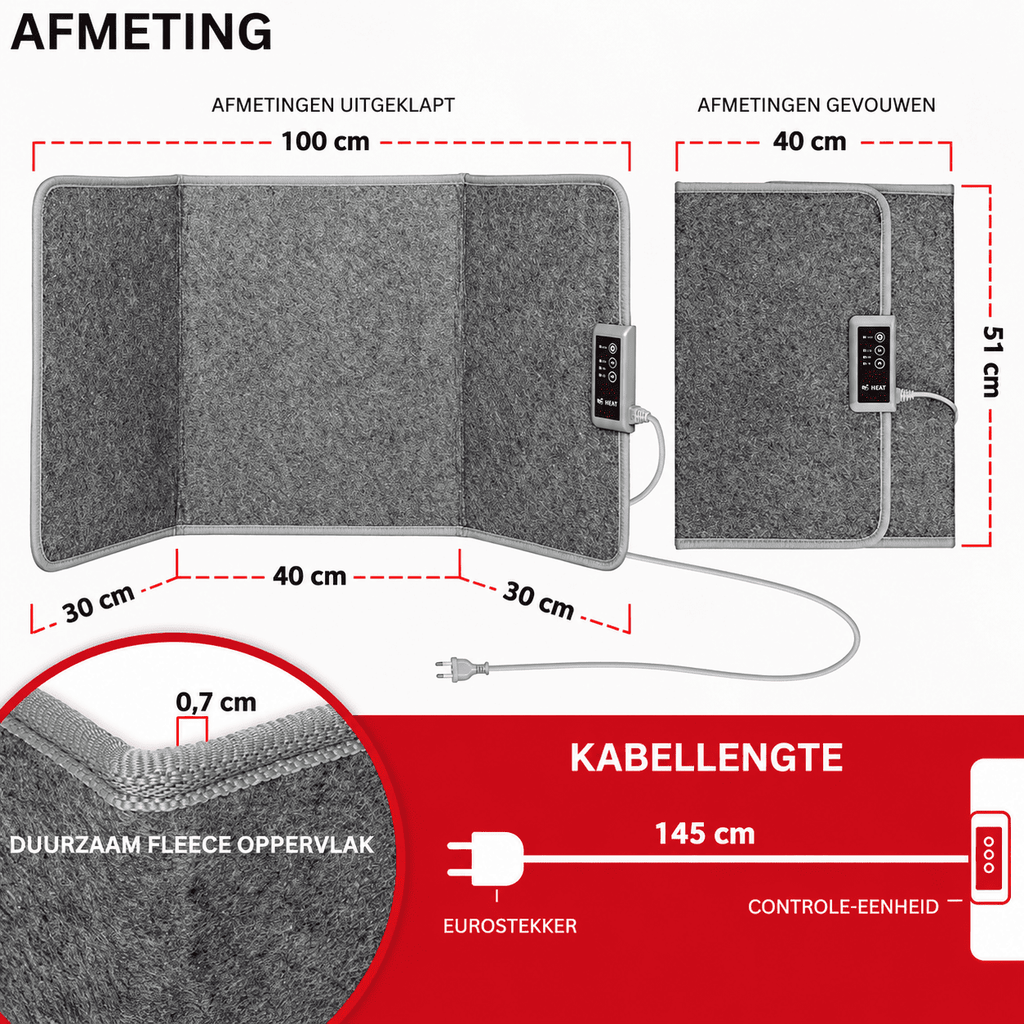 Vouwbaar mobiel infraroodpaneel met 3 warmtestanden - 165W