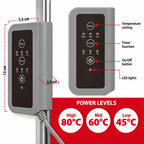 Infrarood verwarming vouwbaar 350Watt - Timer - Instelbaar