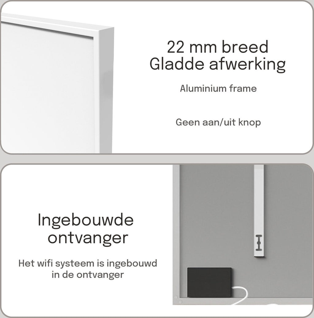 Byecold - Infraroodpaneel Vrijstaand/Wandmontage WiFi 700W 120x60