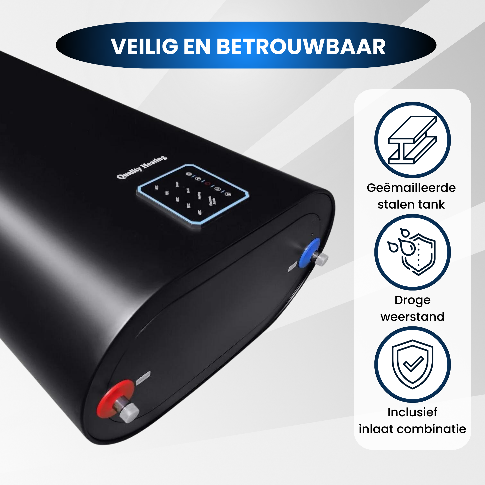 50 Liter Performance QH Wifi dual elektrische boiler met digitale bediening