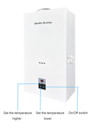 EcoTherm Electronische geiser Digitaal 14L Low Nox Propaan open kamer