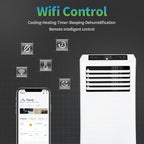 Mobiele airco Wifi ontvochtigen en ventileren met raamafdichting en luchtreiniger 9000btu