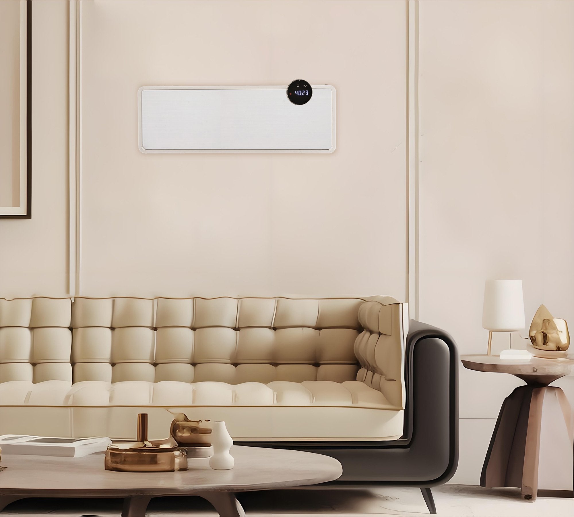 Keramische wandverwarming AmberHeat met Wifi thermostaat