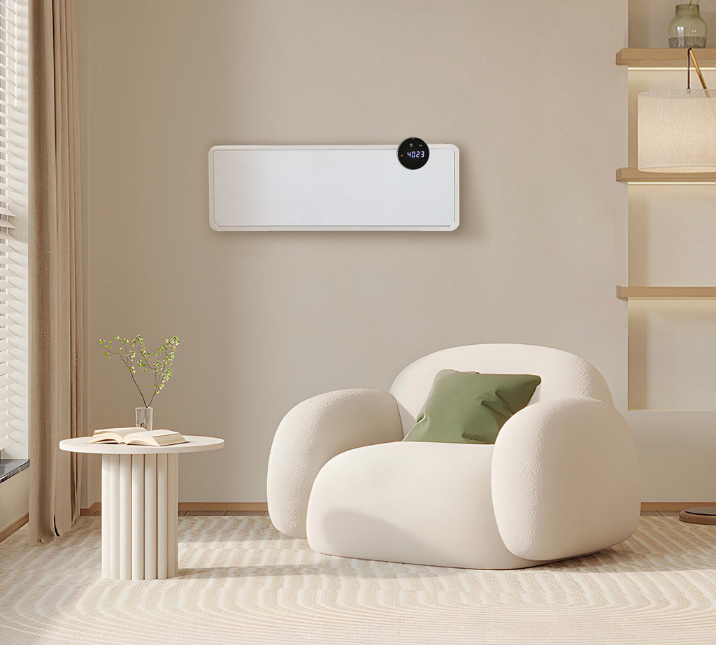 Keramische wandverwarming AmberHeat met Wifi thermostaat