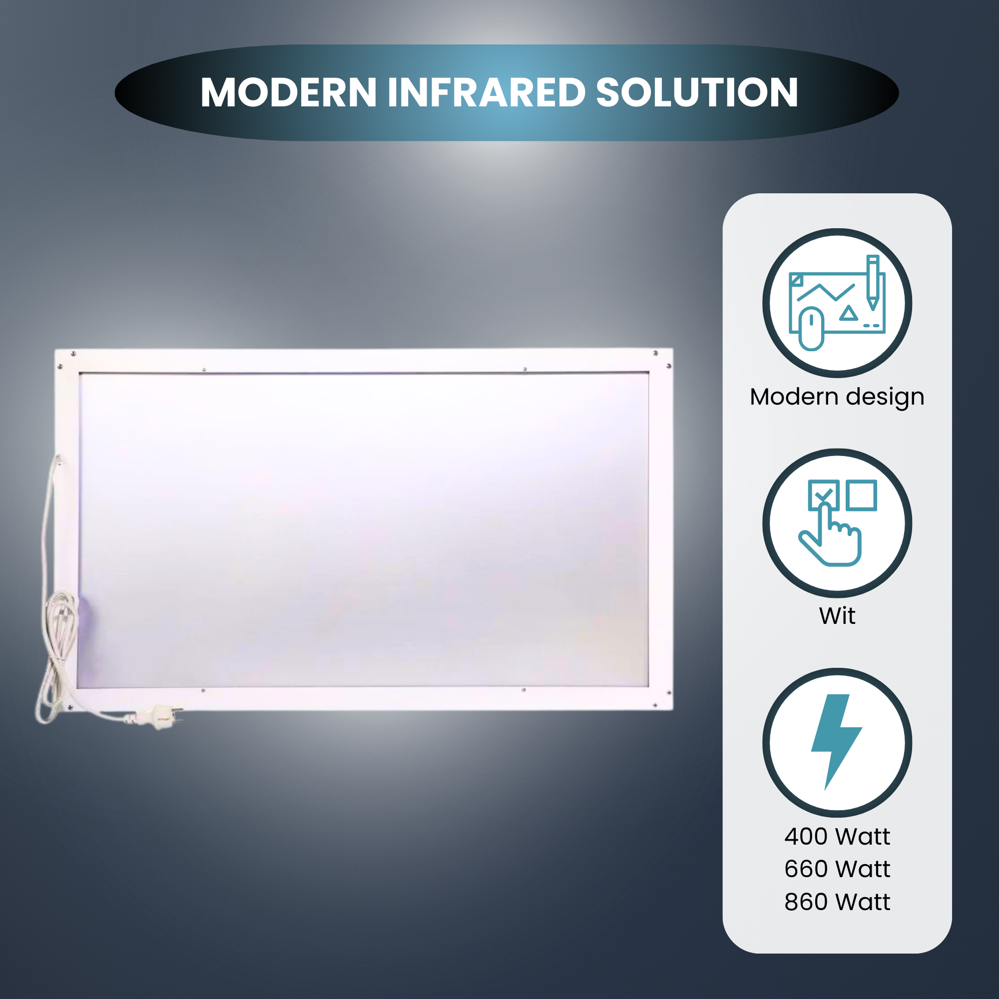 QH-H4 Exclusive Serie infraroodpaneel 60 x 105 cm - 660Watt