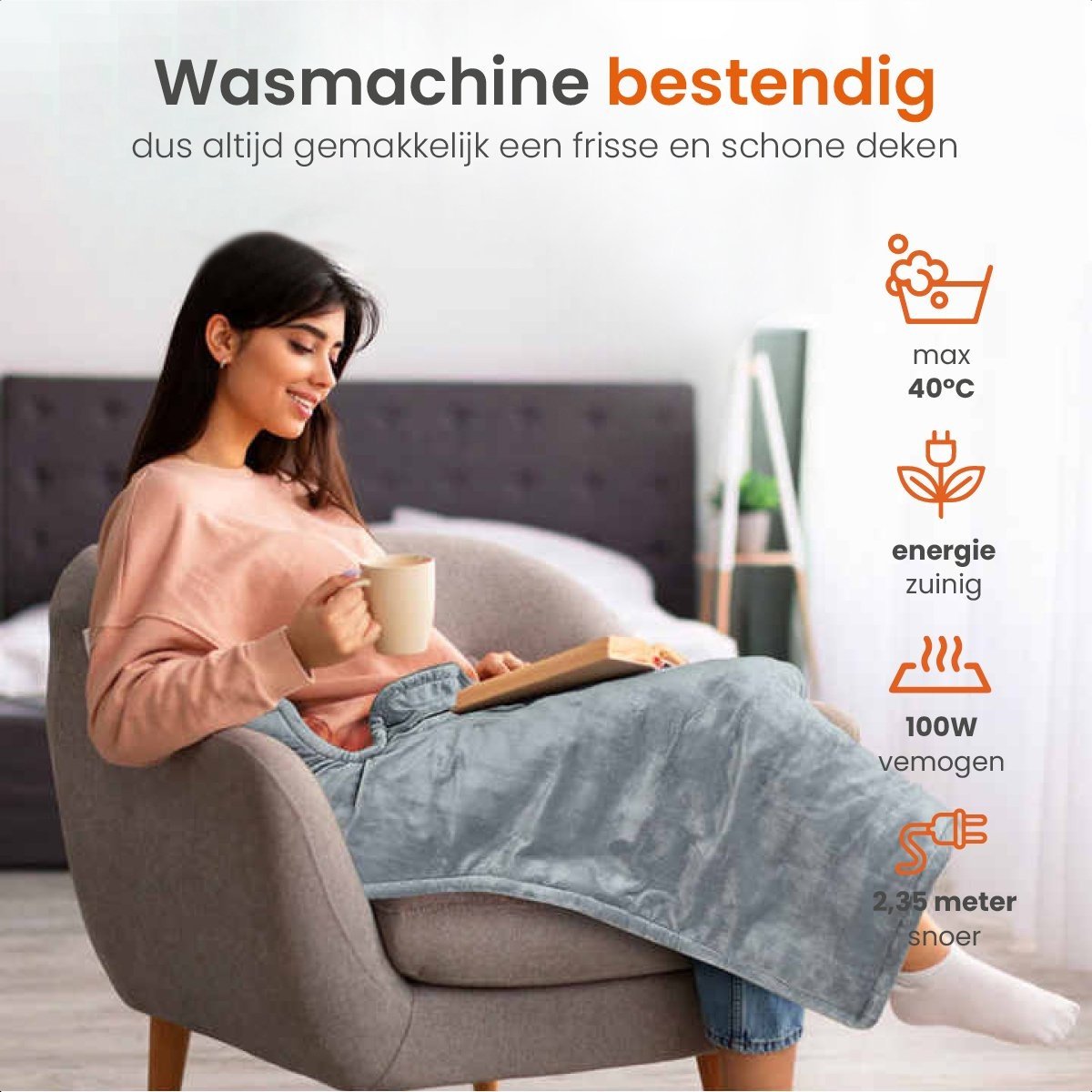 QH Rugverwarmingskussen 60 x 90 cm instelbaar