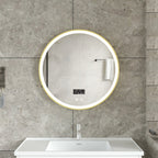 Smart spiegel rond 80cm gouden frame met led verlichting, anti-condens en wifi